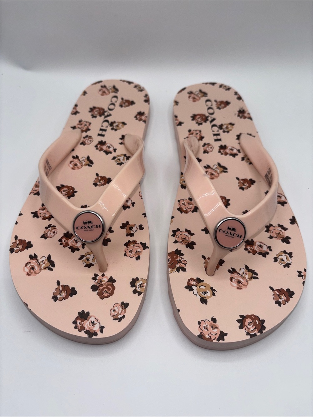 COACH Pink Floral’s Flip Flop Sandals